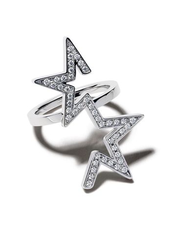 18kt white gold diamond Abstract Star ring