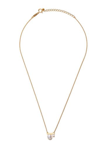 18kt yellow gold petit Balance Class Akoya pearl and diamond pendant necklace