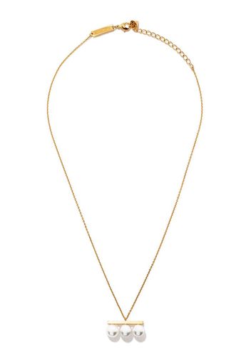 18kt yellow gold Balance Neo Collection Line Akoya pearl pendant necklace