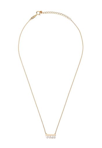 18kt yellow gold petit Balance Akoya pearl and solo diamond pendant necklace