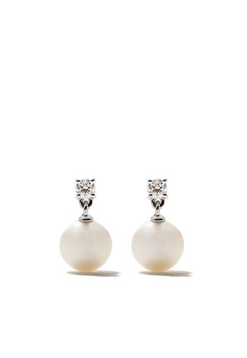 18kt white gold Akoya pearl and diamond earrings