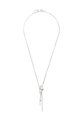 18kt white gold Akoya pearl and diamond necklace