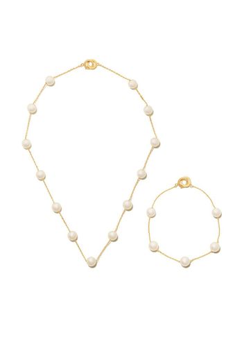 18kt yellow gold Akoya pearl necklace