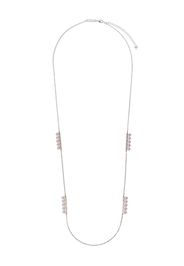 18kt white gold Balance diamond pave and Akoya pearl necklace