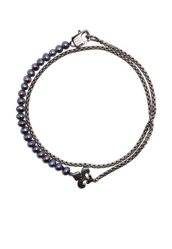 Tateossian bead-embellished chain-link bracelet - Silver