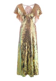 Bardot sequinned iridescent gown