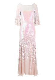Celestial iridescent sequin-embellished gown