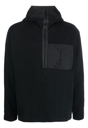 Ten C long-sleeve cotton hoodie - Black