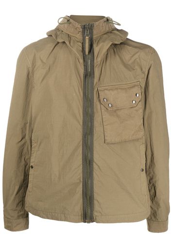 Ten C zipped-up chest-pocket jacket - Green