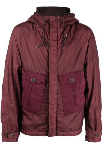 Ten C panelled lightweight hooded jacket - Red