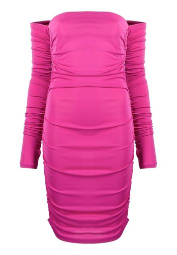 THE ANDAMANE ruched off-shoulder dress - Pink