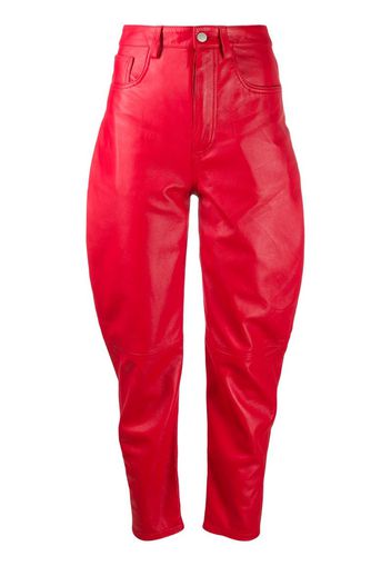 high-waisted tapered trousers