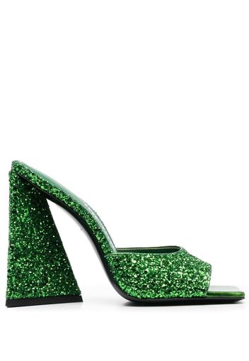 The Attico Luz 105mm glitter sandals - Green