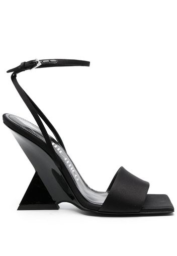 The Attico open-toe calf leather heels - Black