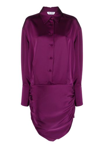 The Attico Hatty satin mini shirtdress - Purple