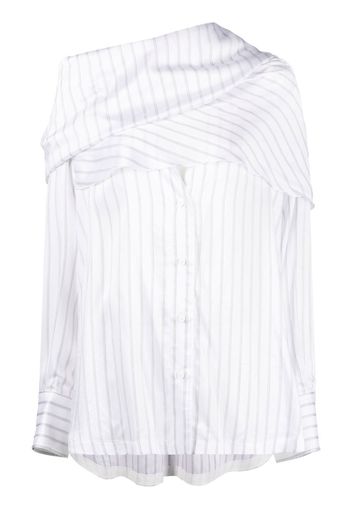 The Attico striped asymmetric shirt - White