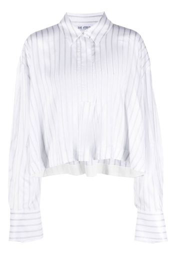 The Attico cropped pinstripe shirt - White