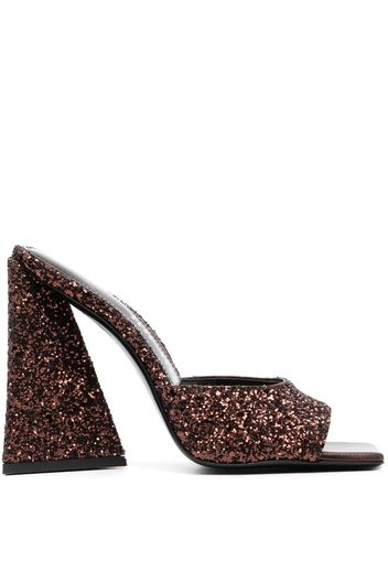 The Attico Devon sequin-embellished mules - Brown