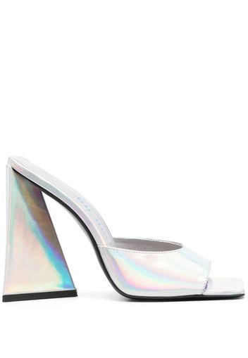 The Attico Devon 115mm holographic mules - Silver