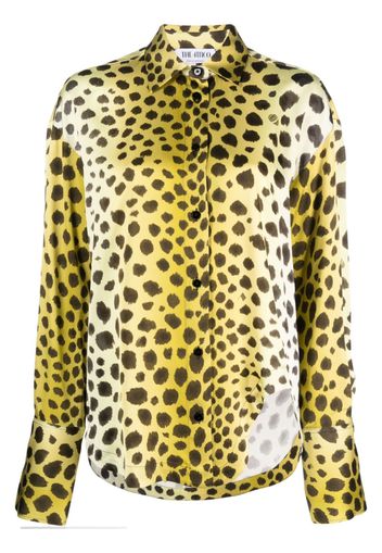 The Attico cheetah-print long-sleeve shirt - Yellow