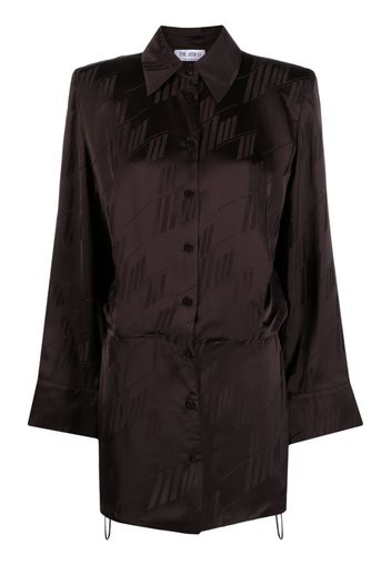 The Attico logo-print satin shirtdress - Brown