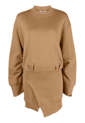 The Attico Ivory cotton sweatshirt dress - Brown