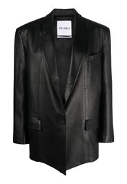 The Attico LEATHER BLAZER - Black