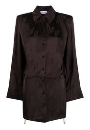 The Attico logo-print satin shirtdress - Brown