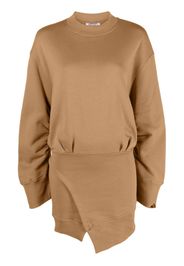 The Attico Ivory cotton sweatshirt dress - Brown