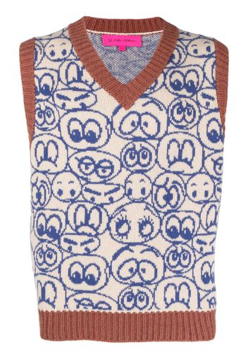 The Elder Statesman graphic-print V-neck vest - Neutrals