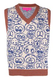 The Elder Statesman graphic-print V-neck vest - Neutrals