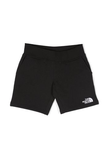 The North Face Kids logo-print cotton shorts - Black