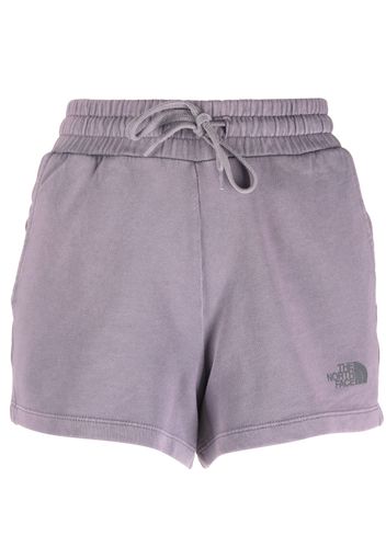 The North Face logo-print cotton track shorts - Purple