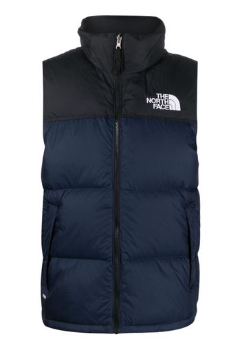 The North Face logo-embroidered padded gilet - Blue