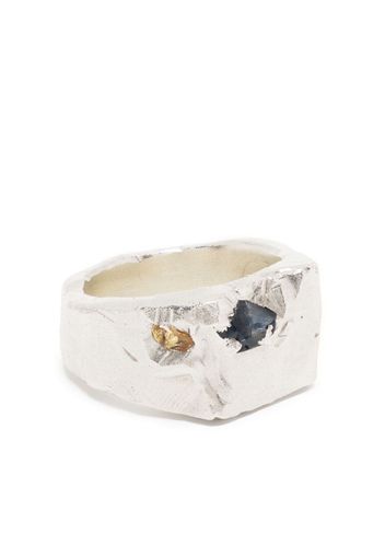 THE OUZE sapphire-detail ring - Silver