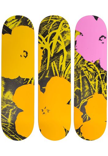 THE SKATEROOM x Andy Warhol floral print set of three skate decks - Orange