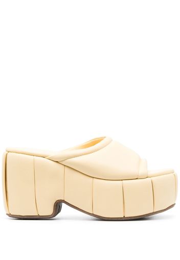 Themoirè Cassiope padded platform mules - Yellow