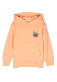 There Was One Kids logo-patch cotton hoodie - Orange