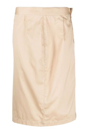 Thierry Mugler Pre-Owned high-waisted straight-cut skirt - Neutrals