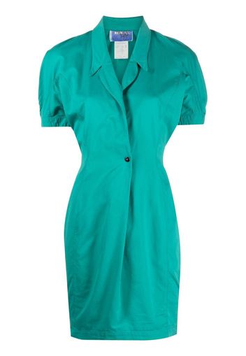 Thierry Mugler Pre-Owned fitted waistline short-sleeved dress - Green