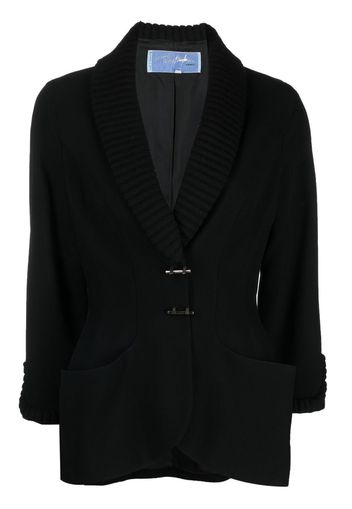 Thierry Mugler Pre-Owned ribbed edges jacket - Black