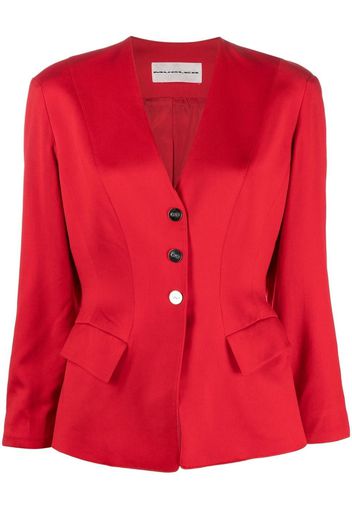 Thierry Mugler Pre-Owned collarless single-breasted jacket - Red