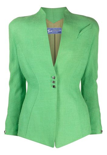 Thierry Mugler Pre-Owned collarless buttoned blazer - Green