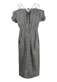 Thierry Mugler Pre-Owned tie-fastened midi dress - Grey
