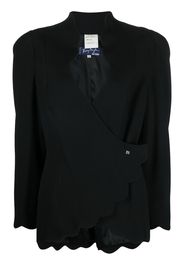 Thierry Mugler Pre-Owned scalloped edges V-neck jacket - Black
