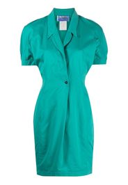 Thierry Mugler Pre-Owned fitted waistline short-sleeved dress - Green