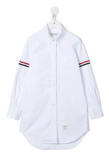 Thom Browne Kids Oxford grosgrain armband shirtdress - White