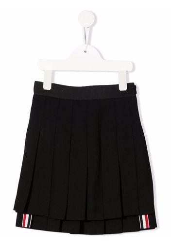 Thom Browne Kids pleated wool skirt - Black