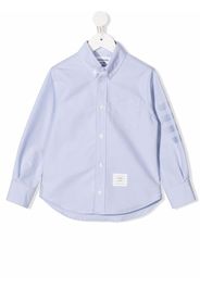 Thom Browne Kids stripe-print cotton shirt - Blue