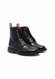 Thom Browne Kids brogue-detail lace-up boots - Black